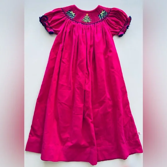 Lolly Wolly Doodle | Dresses | Lolly Wolly Doodle Girls Fuchsia Pink  Corduroy Smocked Dress Christmas 5 | Poshmark